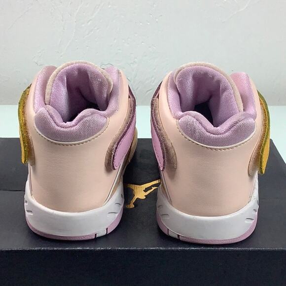 Jordan 8 Retro (TD) orange Pearl/LT Artic pink sneakers toddler size 10C EUC - Picture 7 of 16